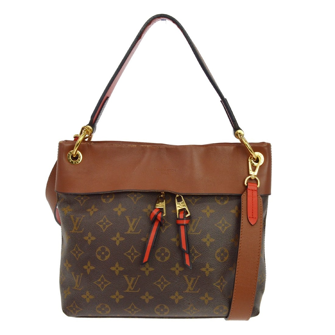 Louis Vuitton Tuileries Besace Brown Leather Top Handle Bag: Louis Vuitton Tuileries Besace Brown Leather Top Handle Bag This Louis Vuitton Tuileries Besace 2-way handbag features a classic brown leather exterior with logo accents and a medium-sized silhouette.