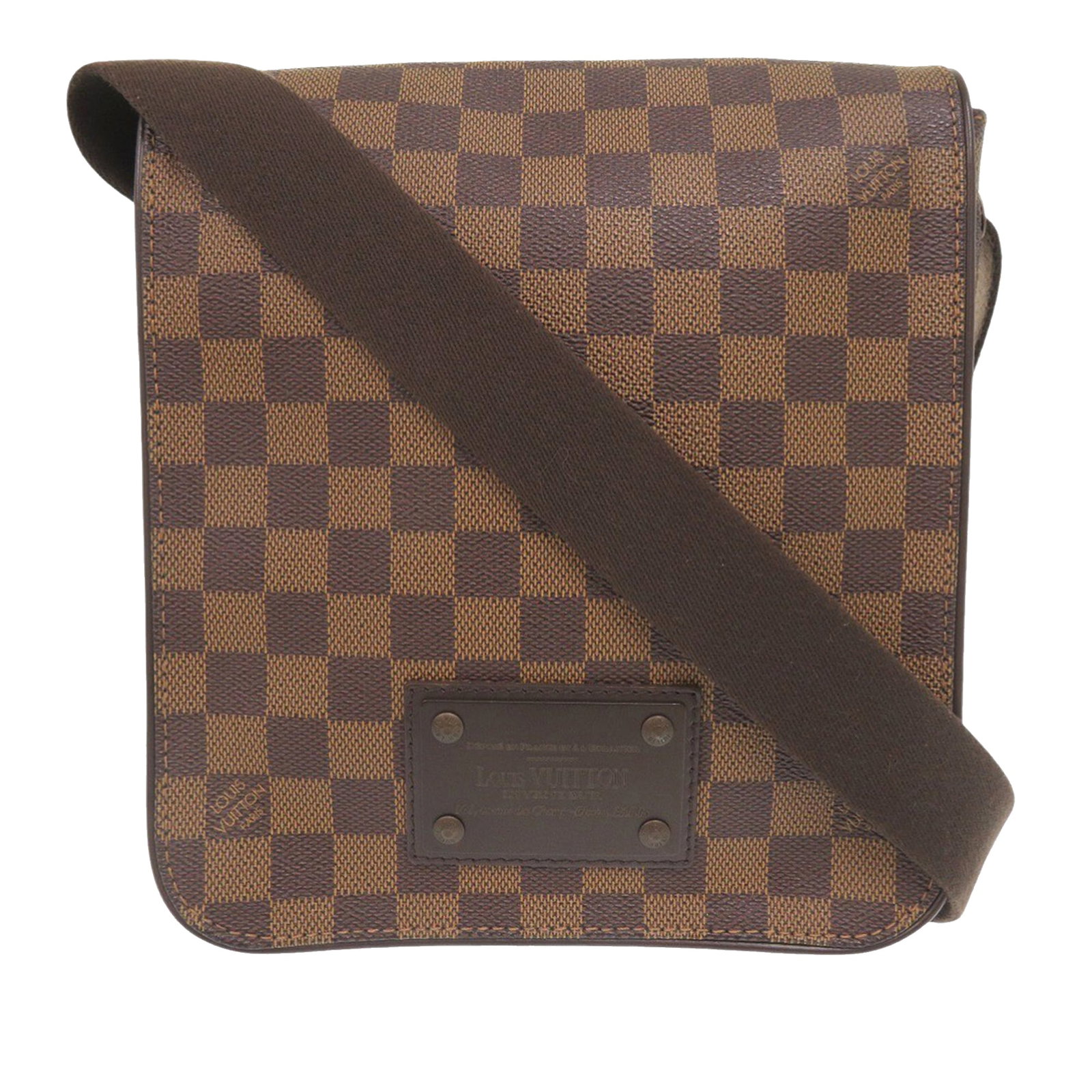 Louis Vuitton Damier Ebene PM crossbody bag: Louis Vuitton Damier Ebene PM crossbody bag The Louis Vuitton Damier Ebene Brooklyn PM is crafted from the brand's signature Damier canvas in brown and features an adjustable flat strap for comfortabl