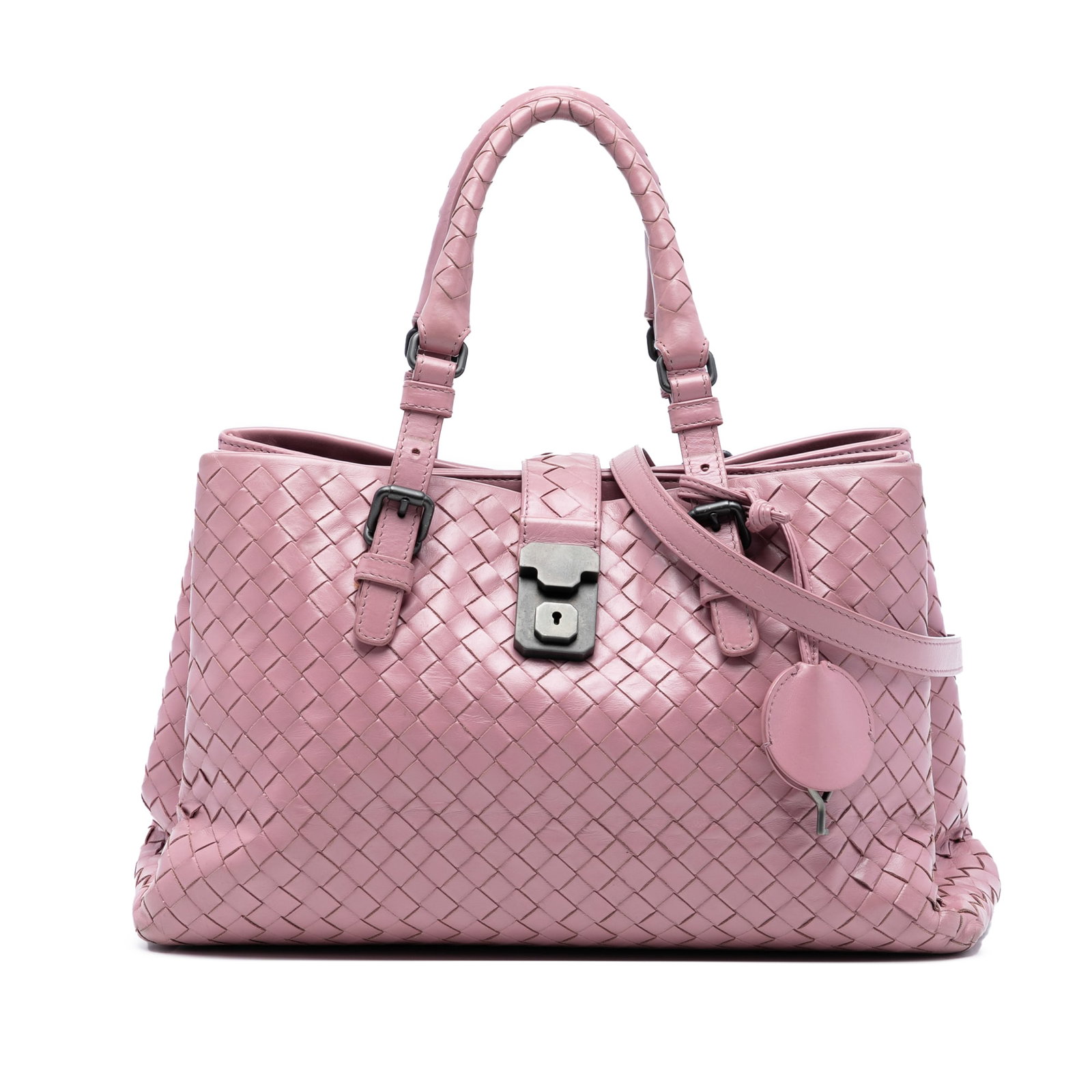 Bottega Veneta Roma Pink Nappa Leather Satchel (1 of 7)