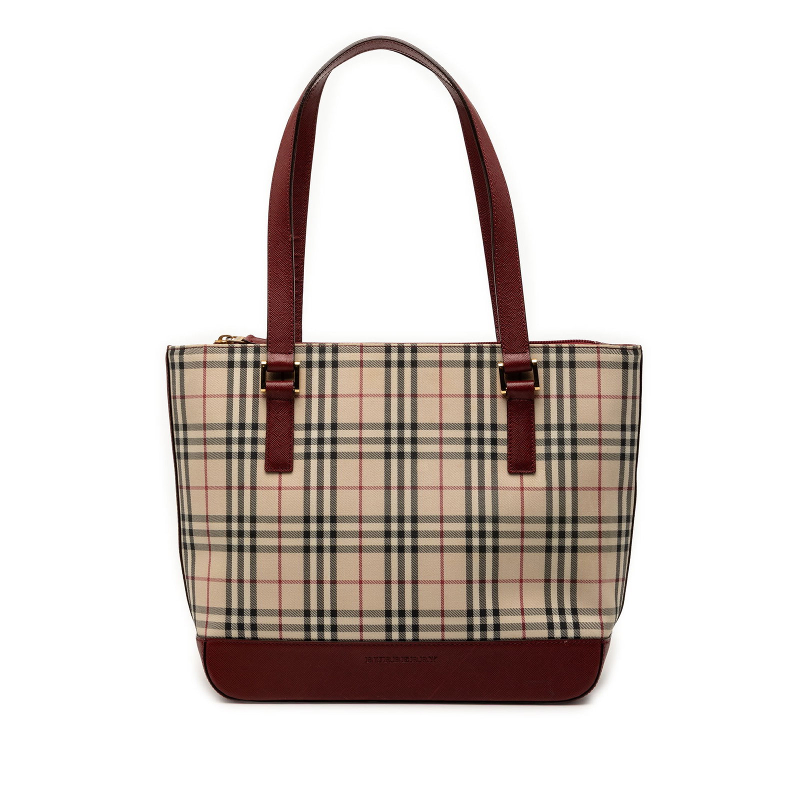 Burberry beige canvas tote with leather trim (1 of 6)