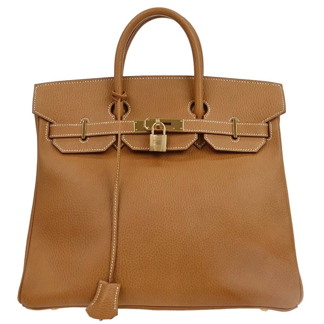 Haut a Courroies 32 Leather Handbag by Hermes in Brown: Haut a Courroies 32 Leather Handbag by Hermes in Brown This Hermes Haut a Courroies 32 handbag is crafted from natural Ardennes leather in brown, featuring double handles with a 3-inch drop. The bag i