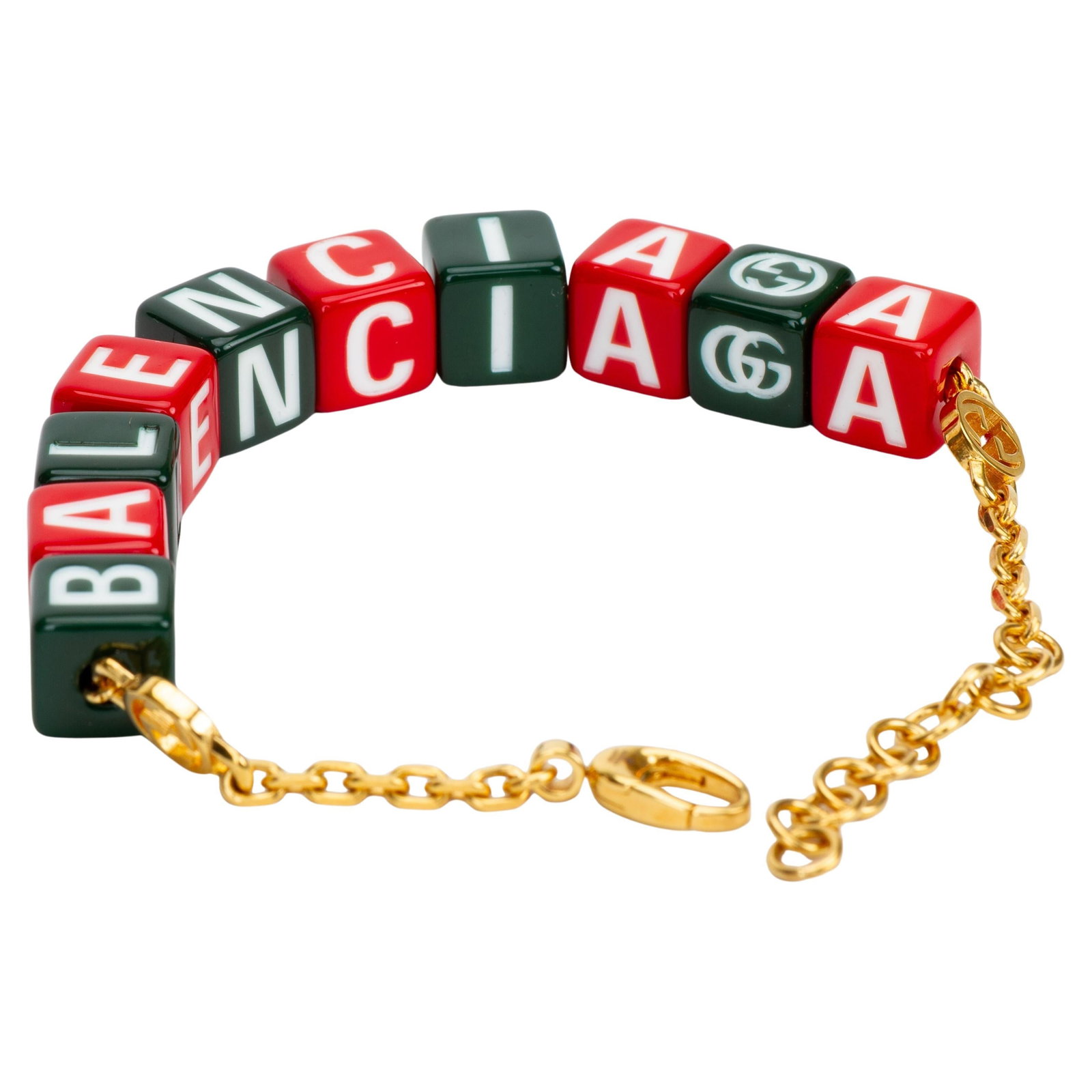 Gucci Balenciaga Hacker Project Symbols Bracelet Gold Metal 9 in (1 of 4)