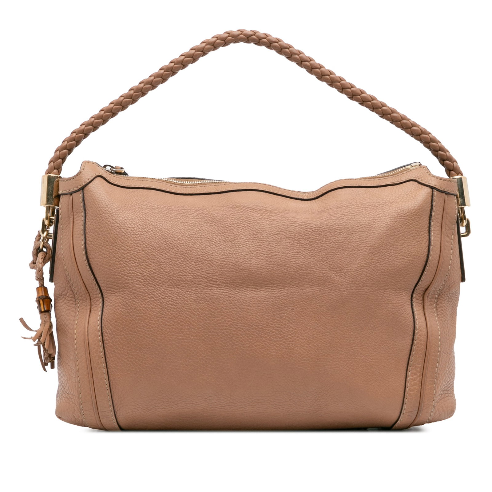 Gucci Medium Pebbled Calfskin Bella Shoulder Bag Brown Leather (1 of 11)