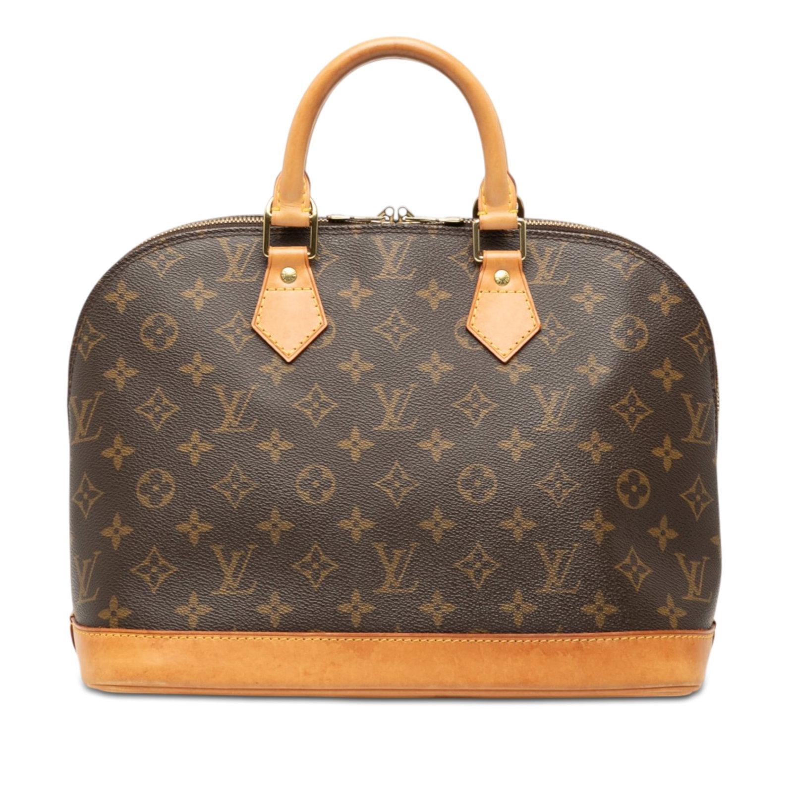 Louis Vuitton Alma PM Monogram Canvas Brown Handbag: Louis Vuitton Alma PM Monogram Canvas Brown Handbag This Louis Vuitton Monogram Alma PM handbag features the iconic monogram canvas body with vachetta leather bottom and trim. It is designed with roll