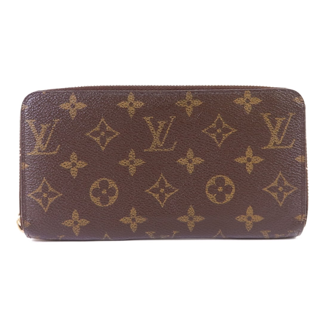 Louis Vuitton Monogram Brown Zip Around Long Wallet M42616 Gold Hardware: Louis Vuitton Monogram Brown Zip Around Long Wallet M42616 Gold Hardware This Louis Vuitton long wallet features the signature monogram pattern in brown PVC coated canvas. The wallet includes a zipper