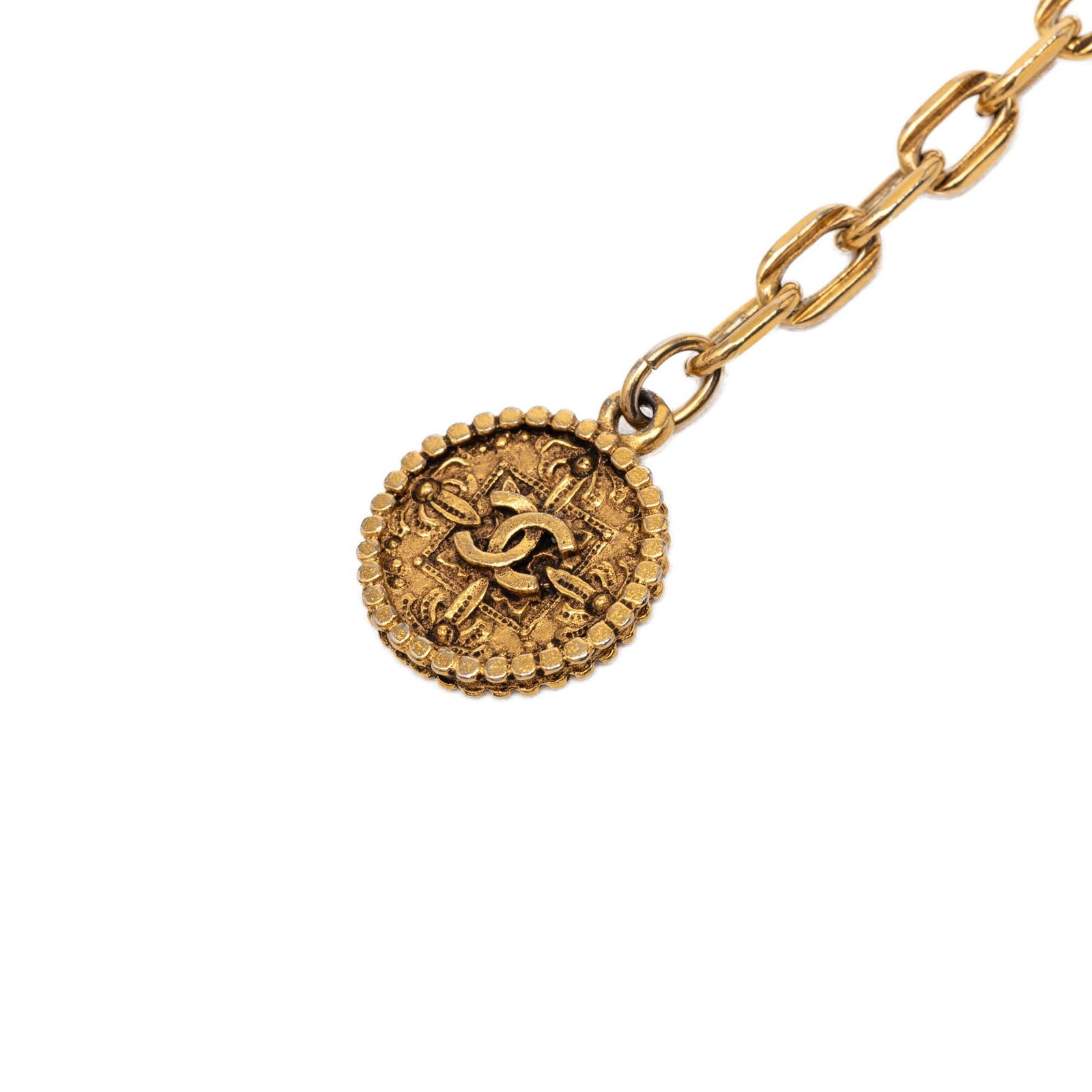 Chanel gold-tone chain belt with CC medallion charms (1 of 4)