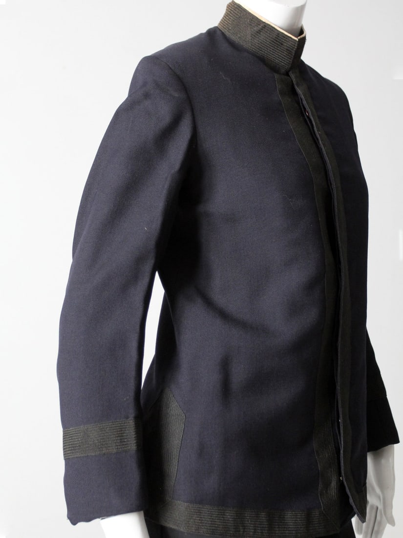 Antique George Evans & Co Wool Uniform Jacket Navy Black Trim (1 of 6)