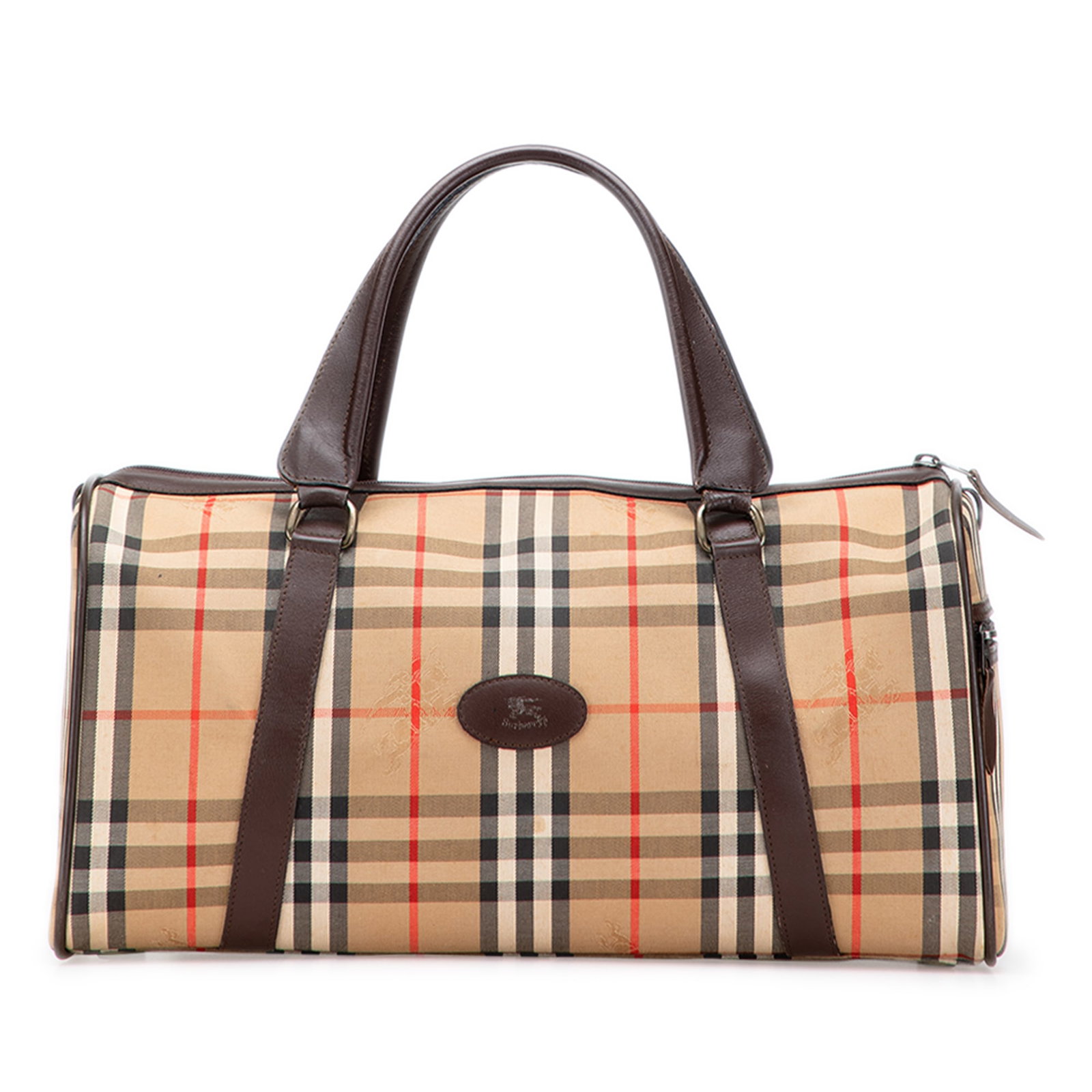 Burberry beige canvas travel holdall with leather trim (1 of 10)