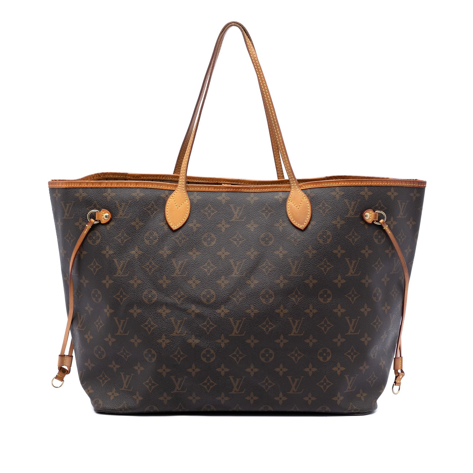 Louis Vuitton Neverfull GM monogram canvas tote bag: Louis Vuitton Neverfull GM monogram canvas tote bag This Louis Vuitton Monogram Neverfull GM features the iconic monogram canvas body with flat vachetta leather handles, a top lobster claw clasp closu