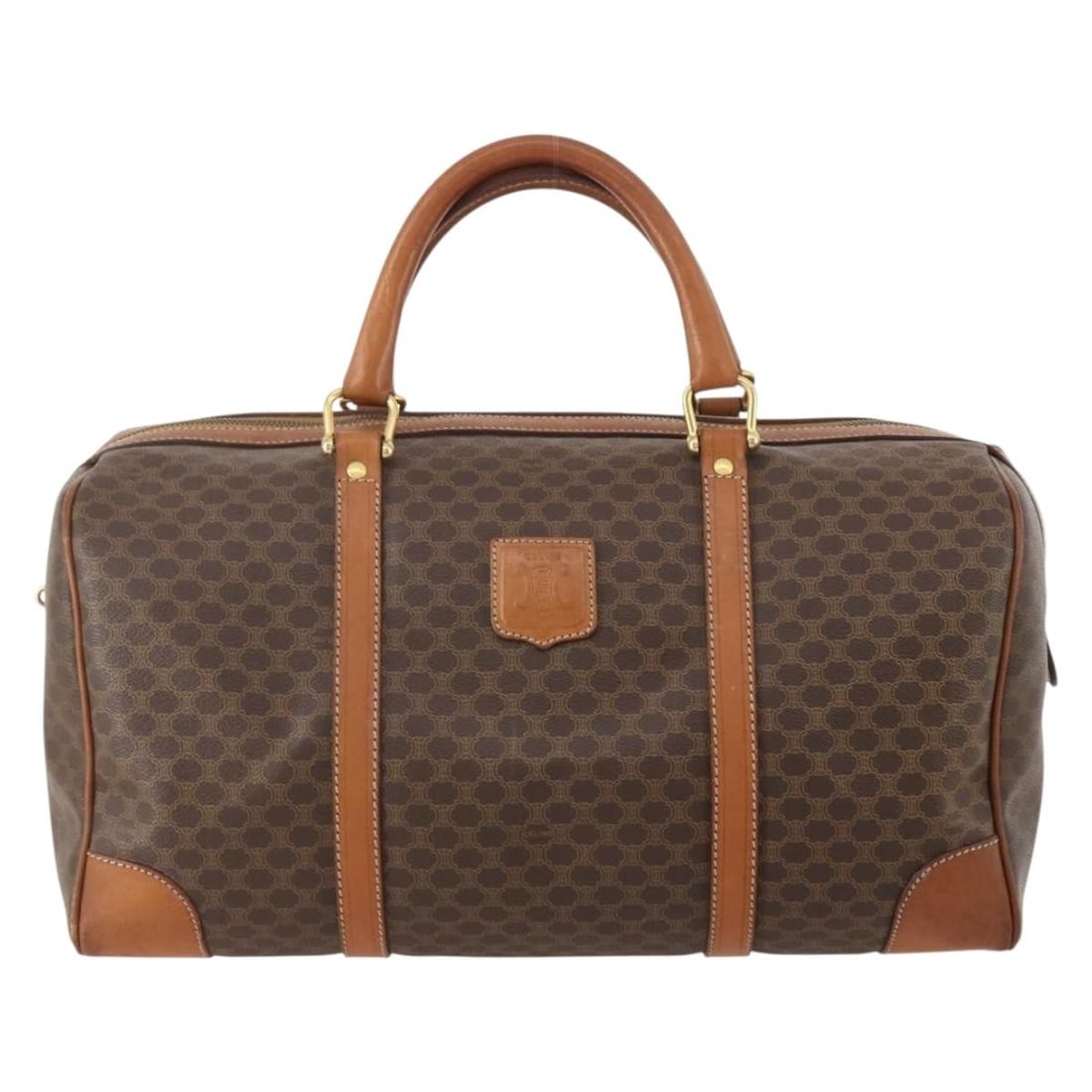 Celine Macadam Canvas Vintage Duffle Bag: Celine Macadam Canvas Vintage Duffle Bag This Celine vintage duffle bag features the iconic Macadam coated canvas in brown, offering a classic and timeless look. Designed for unisex use, it is crafted