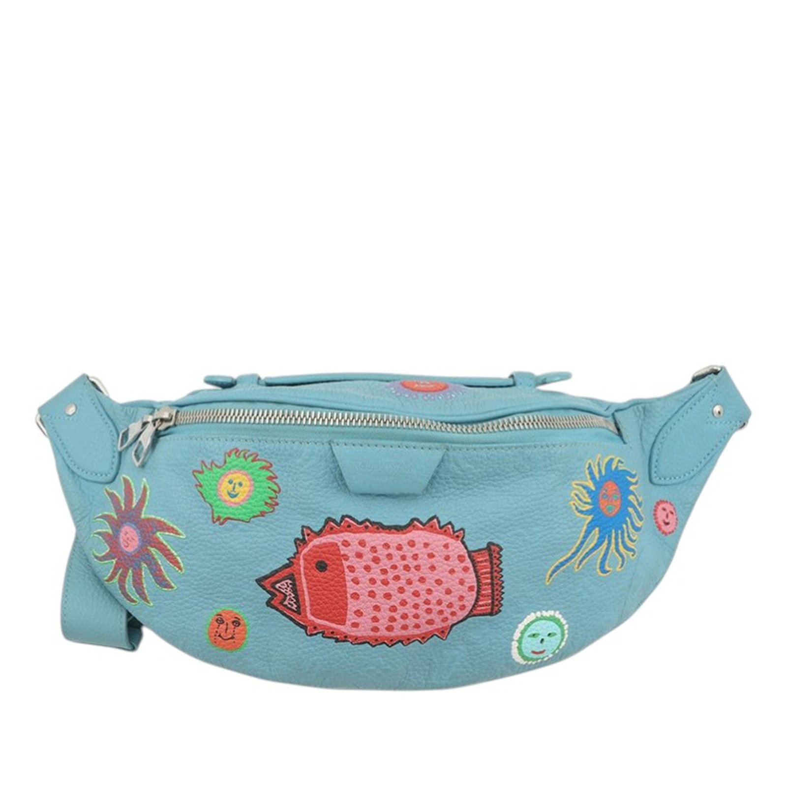 Yayoi Kusama Faces Louis Vuitton blue leather belt bag (1 of 8)