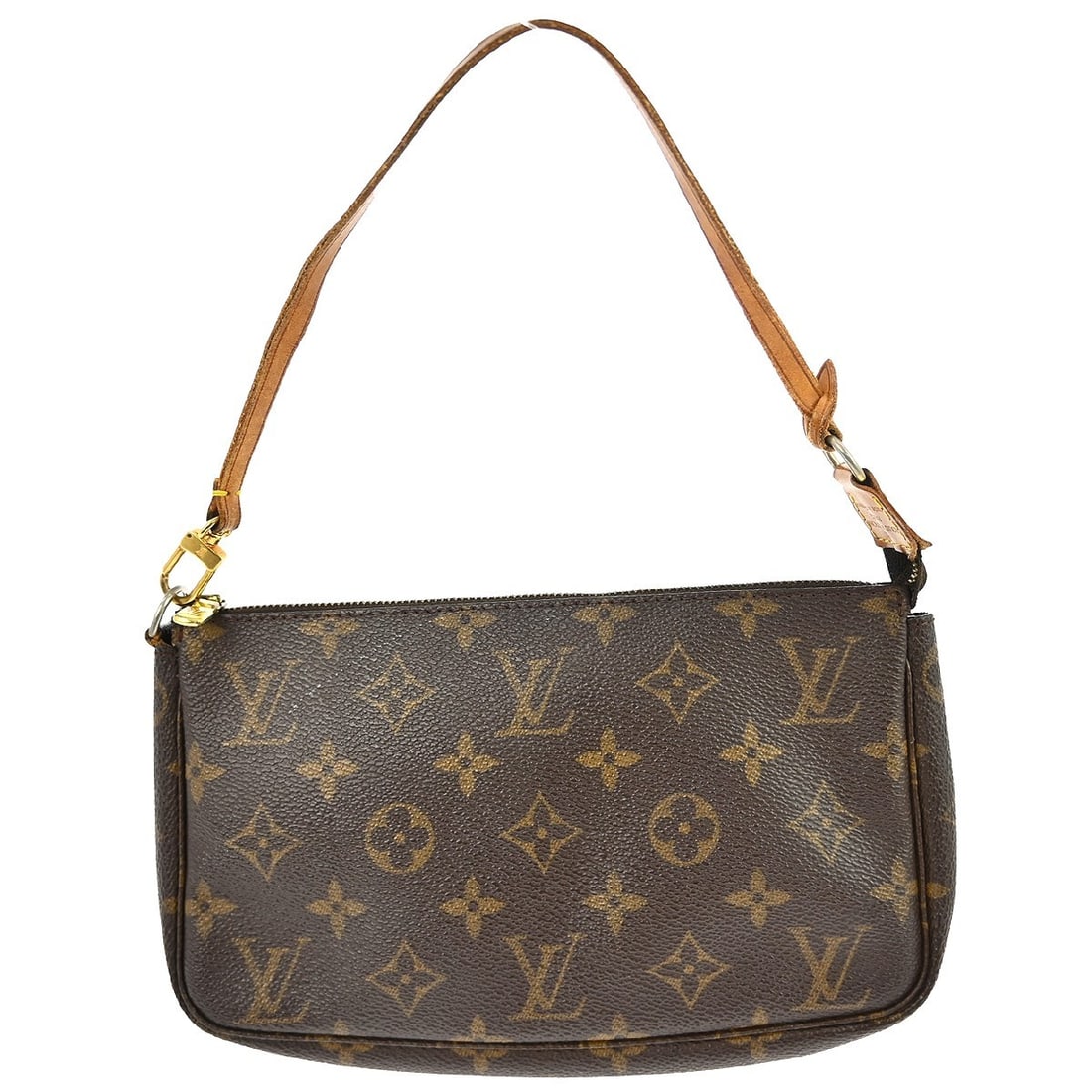 Louis Vuitton Monogram Pochette Accessoires Brown Canvas Pouch M51980: Louis Vuitton Monogram Pochette Accessoires Brown Canvas Pouch M51980 This Louis Vuitton Pochette Accessoires handbag features the classic monogram canvas leather in brown, complemented by a zip closu