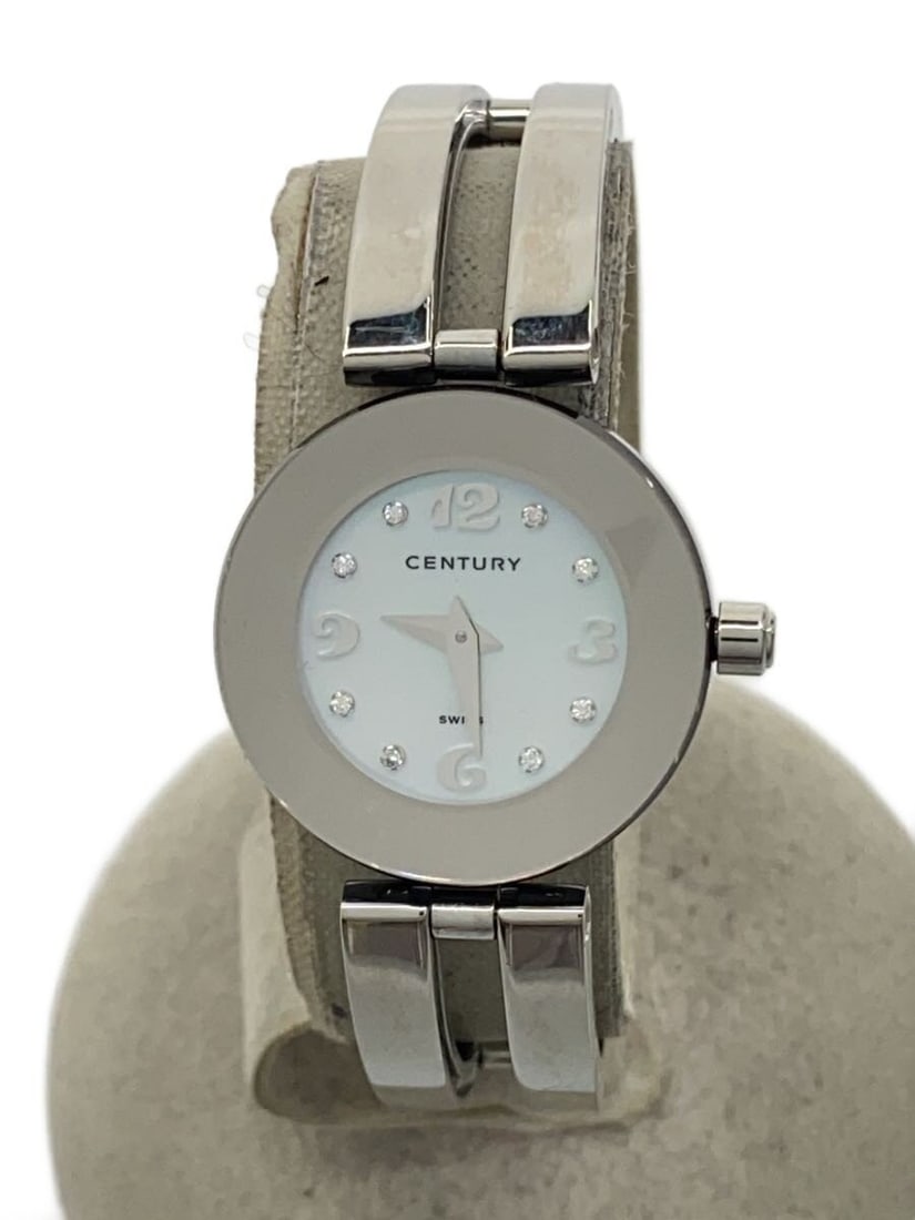 CENTURY Timegem quartz ladies stainless steel wristwatch: CENTURY Timegem quartz ladies stainless steel wristwatch This CENTURY Timegem ladies' wristwatch features a mother of pearl quartz dial set in a stainless steel case. Designed for women, the watch com