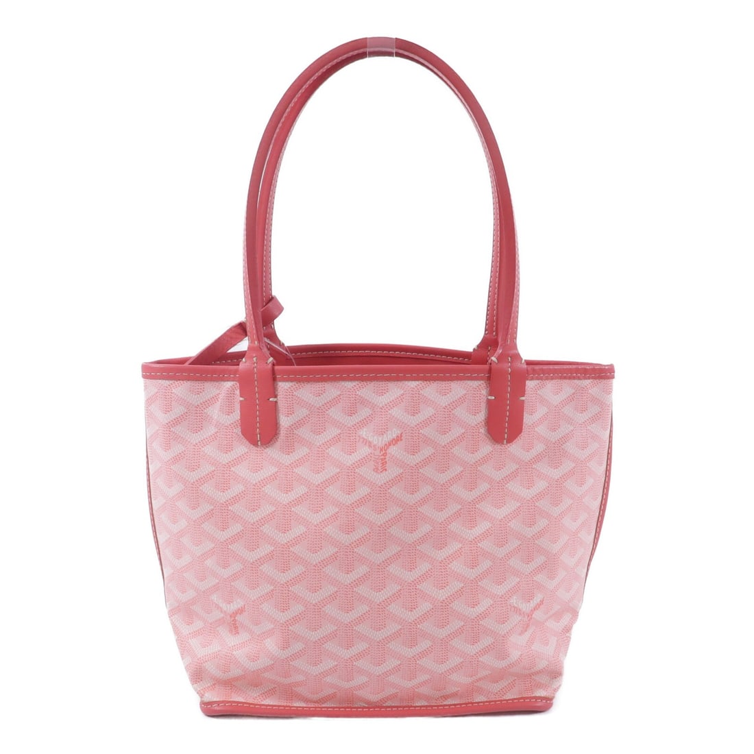 Goyard Anjou Mini Pink Coated Canvas Shoulder Bag: Goyard Anjou Mini Pink Coated Canvas Shoulder Bag This Goyard Anjou Mini shoulder bag is crafted from durable PVC coated canvas in a vibrant pink color. Designed for women, it features a compact silho