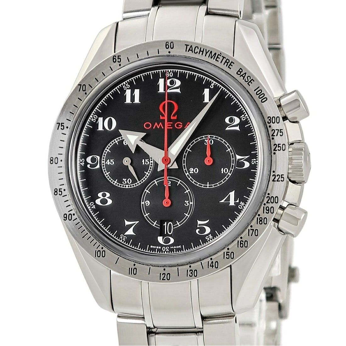 Omega Speedmaster Broad Arrow 3558.50.00 Chronograph Tachymeter: Omega Speedmaster Broad Arrow 3558.50.00 Chronograph Tachymeter This OMEGA Speedmaster Broad Arrow 3558.50.00 is a men's Swiss-made wristwatch featuring an automatic movement. The watch is in excellen