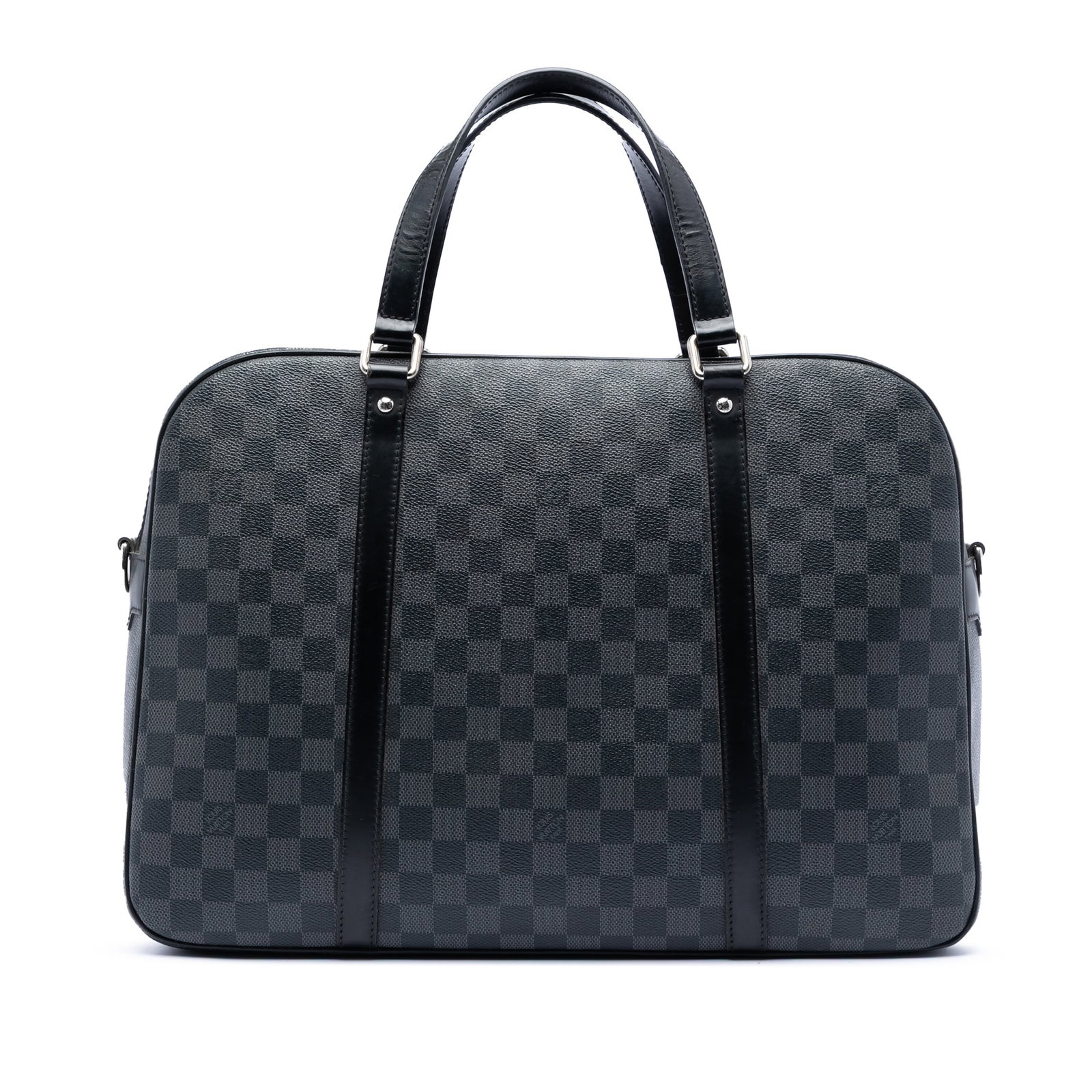 Louis Vuitton Damier Graphite tote bag Jorn: Louis Vuitton Damier Graphite tote bag Jorn This Louis Vuitton Damier Graphite Jorn bag features the signature Damier Graphite canvas with leather trim, flat leather handles, a top zip closure, and in