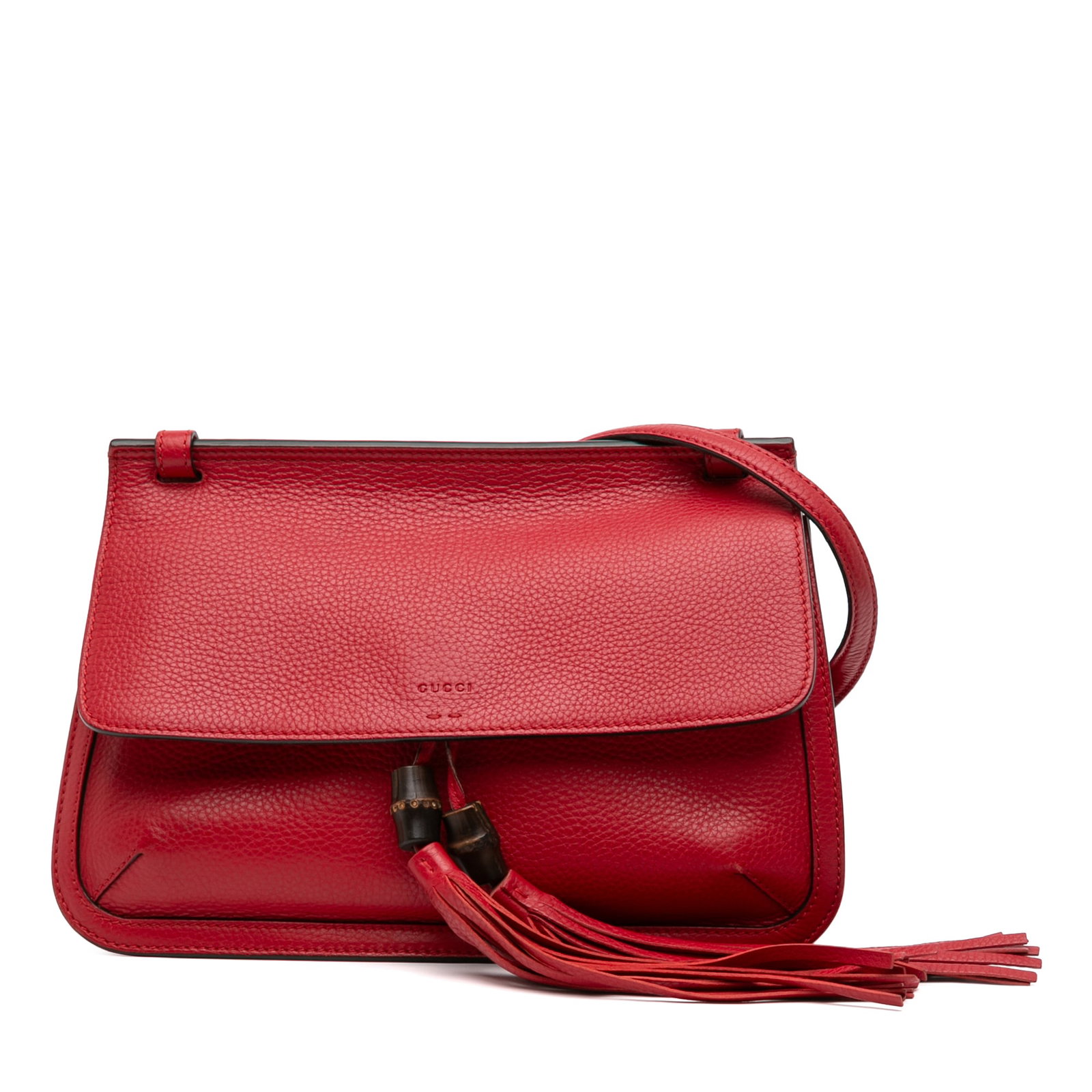 Gucci Bamboo Daily red leather crossbody bag (1 of 8)