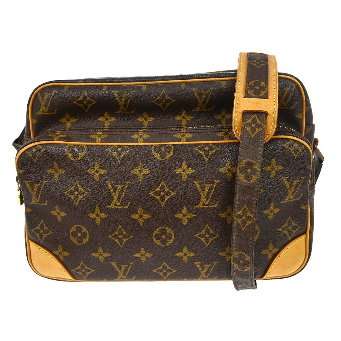 Louis Vuitton Nile Monogram Crossbody Bag Brown Leather Strap (1 of 18)