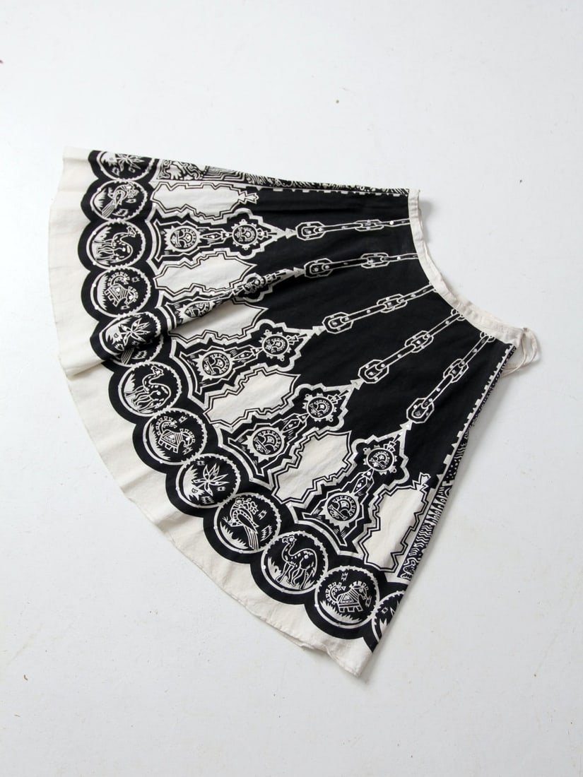 Vintage Boho Sequin Skirt Black White Indian Style (1 of 4)