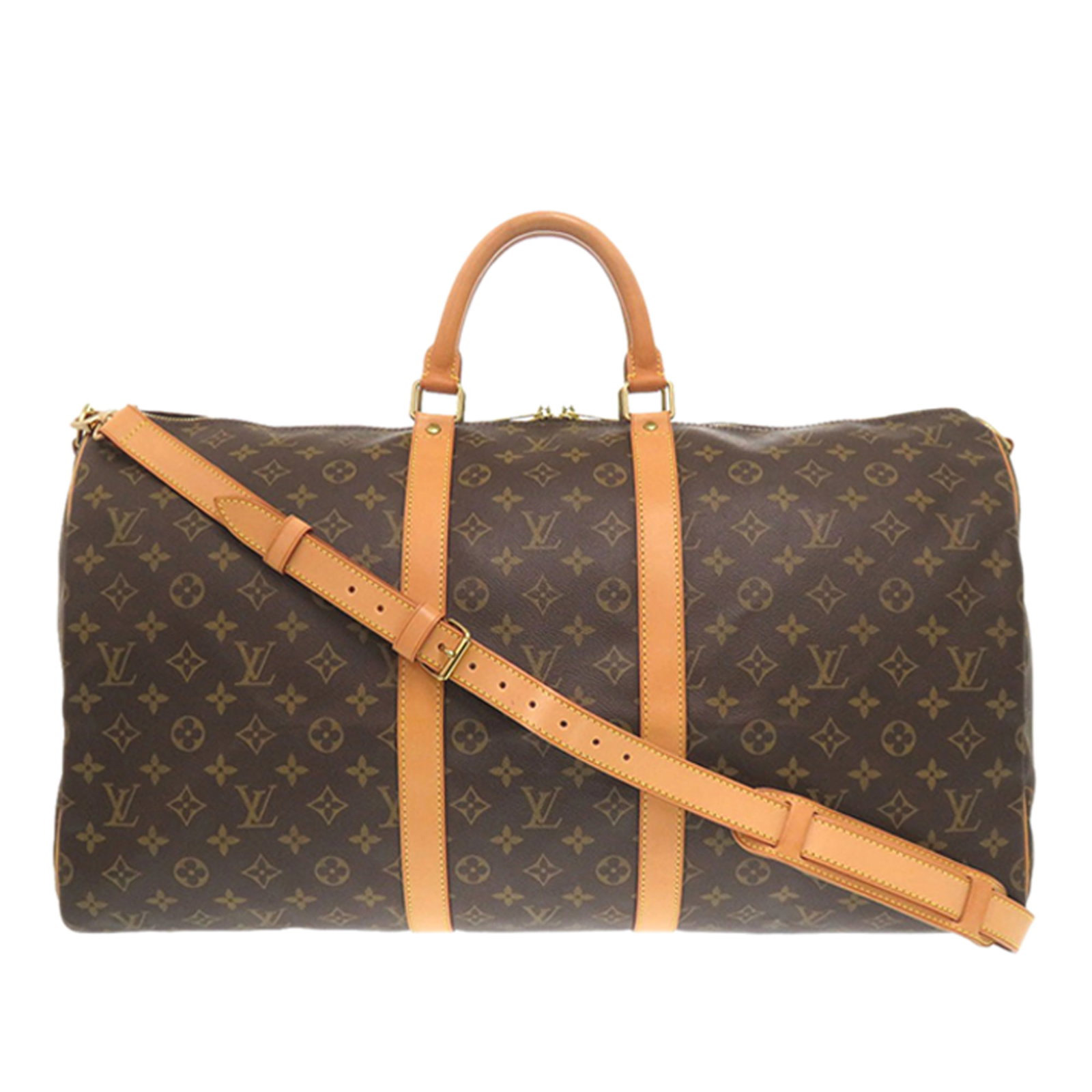 Louis Vuitton Monogram Canvas Keepall 55 Bandouliere Bag: Louis Vuitton Monogram Canvas Keepall 55 Bandouliere Bag The Louis Vuitton Monogram Keepall Bandouliere 55 is crafted from the iconic monogram canvas and features rolled leather handles, a detachable 