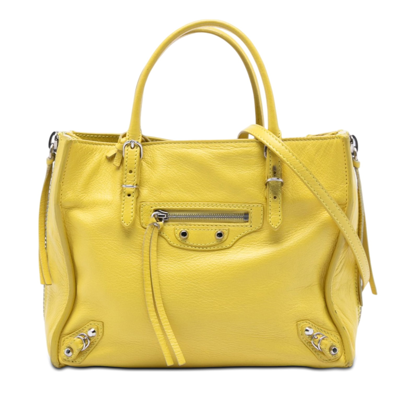 Balenciaga yellow leather mini Papier A4 satchel (1 of 8)