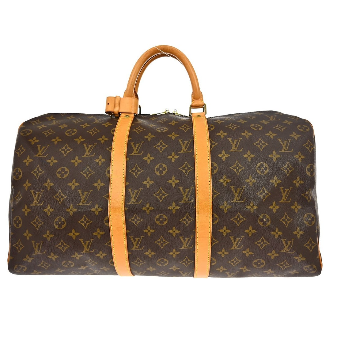 Louis Vuitton Monogram Canvas Keepall Travel Bag 50cm x 29cm x 22cm: Louis Vuitton Monogram Canvas Keepall Travel Bag 50cm x 29cm x 22cm This Louis Vuitton Keepall Bag features the classic monogram canvas design in brown. Designed for unisex use, it offers ample space 