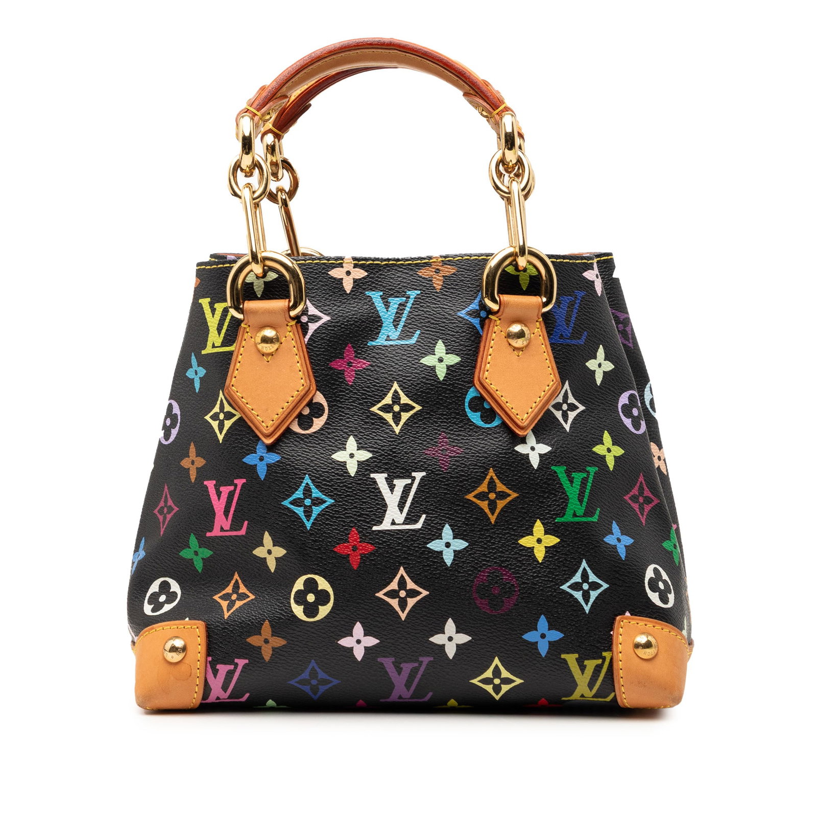 Louis Vuitton Audra Monogram Multicolore Canvas Tote: Louis Vuitton Audra Monogram Multicolore Canvas Tote The Louis Vuitton Monogram Multicolore Audra bag features a multicolore canvas body accented with vachetta leather trim and flat leather straps. It