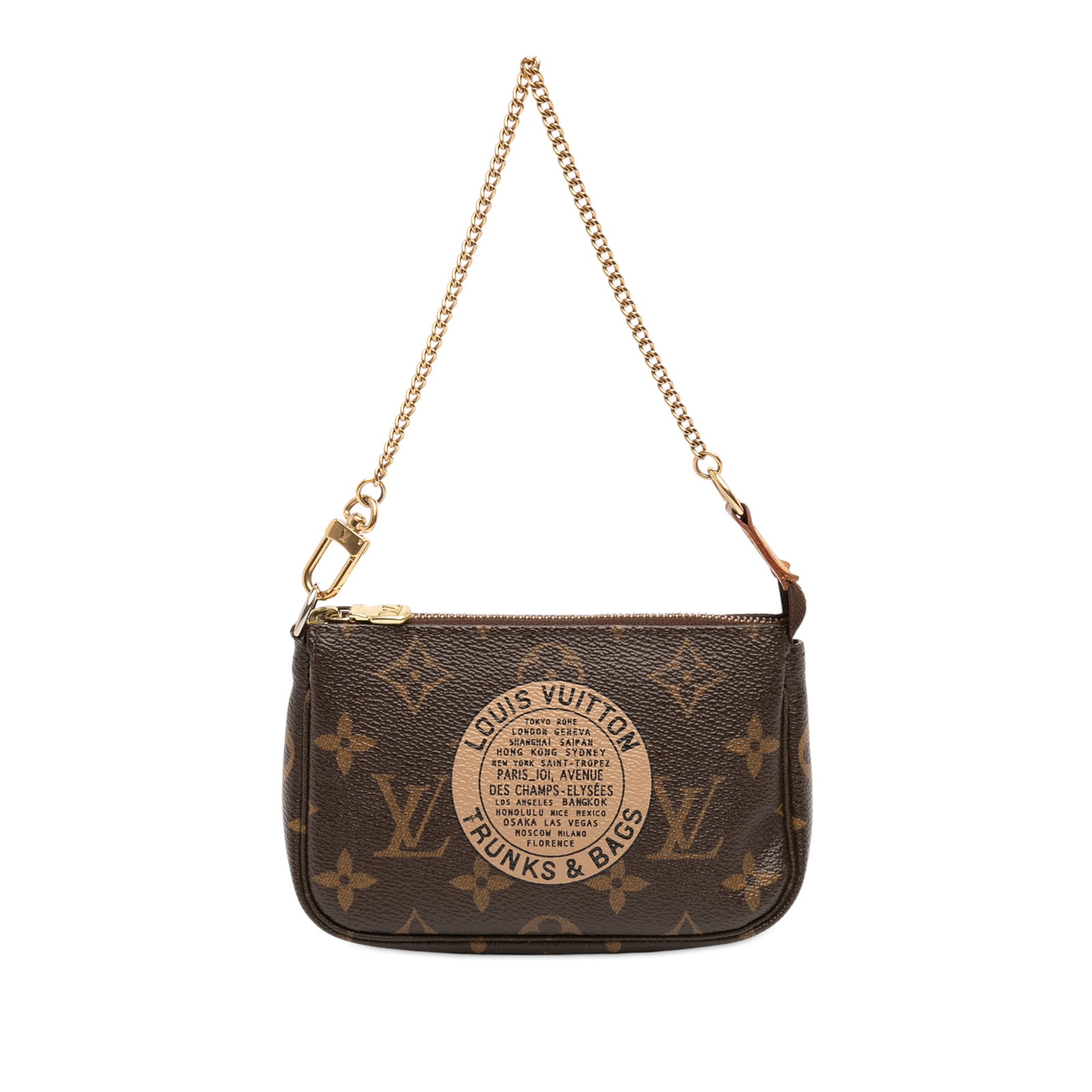 Louis Vuitton Mini Pochette Accessoires Monogram Trunks and Bags: Louis Vuitton Mini Pochette Accessoires Monogram Trunks and Bags This Louis Vuitton Monogram Trunks and Bags Mini Pochette Accessoires features a monogram canvas body with a distinctive trunks and bag