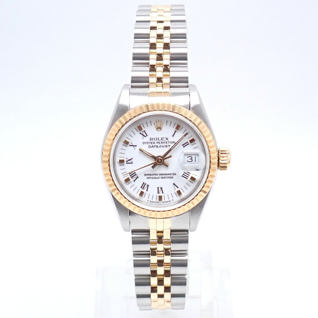 Rolex Datejust Ladies 69173 White Roman Dial Automatic Watch (1 of 7)