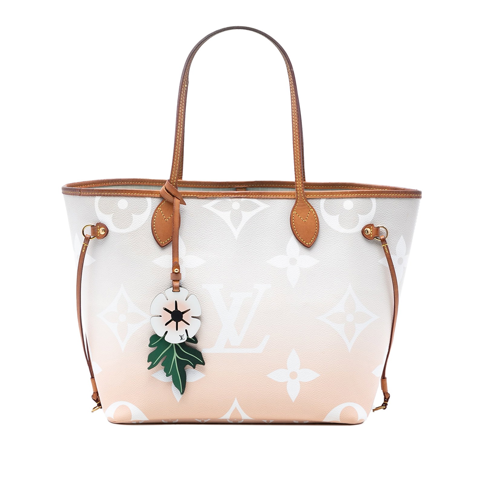 Louis Vuitton Neverfull MM Giant By The Pool Pink Monogram Tote: Louis Vuitton Neverfull MM Giant By The Pool Pink Monogram Tote This Louis Vuitton Monogram Giant By the Pool Neverfull MM bag features a monogram canvas body with a pink colorway, complemented by fla