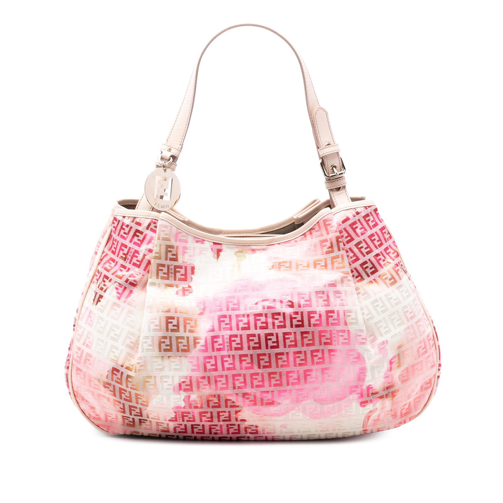 Fendi Zucchino Floral Print Canvas Tote with Leather Trim (1 of 7)