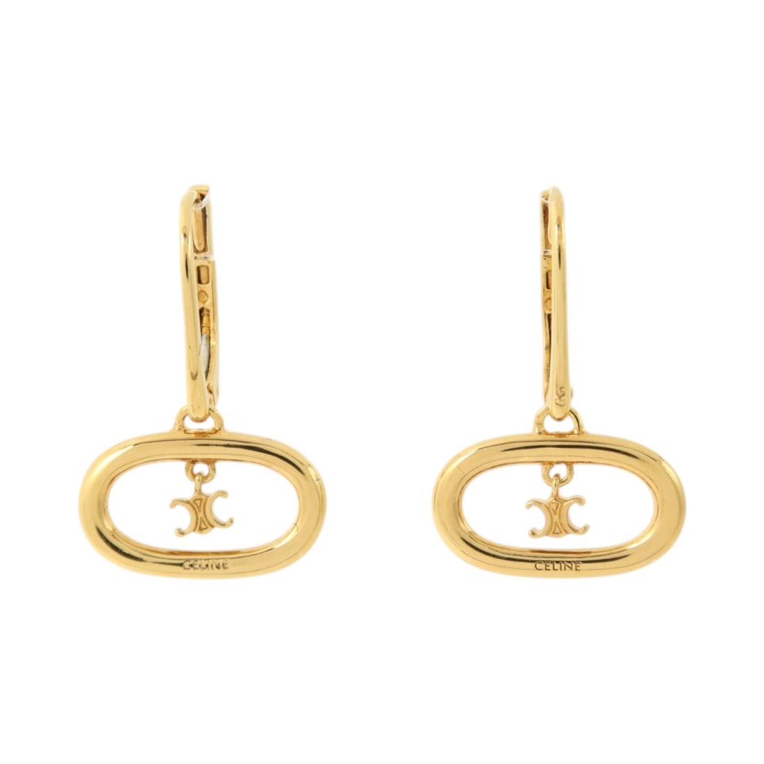 Triomphe Mobile Pierced Earrings in Gold Brass by CELINE (1 of 7)