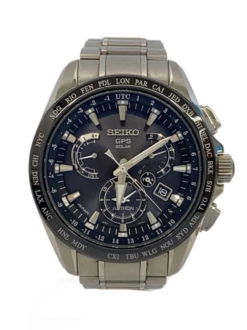 Seiko Astron Black Men's Wristwatch 8x53-0ab0-2: Seiko Astron Black Men's Wristwatch 8x53-0ab0-2 This SEIKO Astron men's wristwatch features a black case and dial, designed for both style and functionality. The watch is pre-owned and shows minor sig