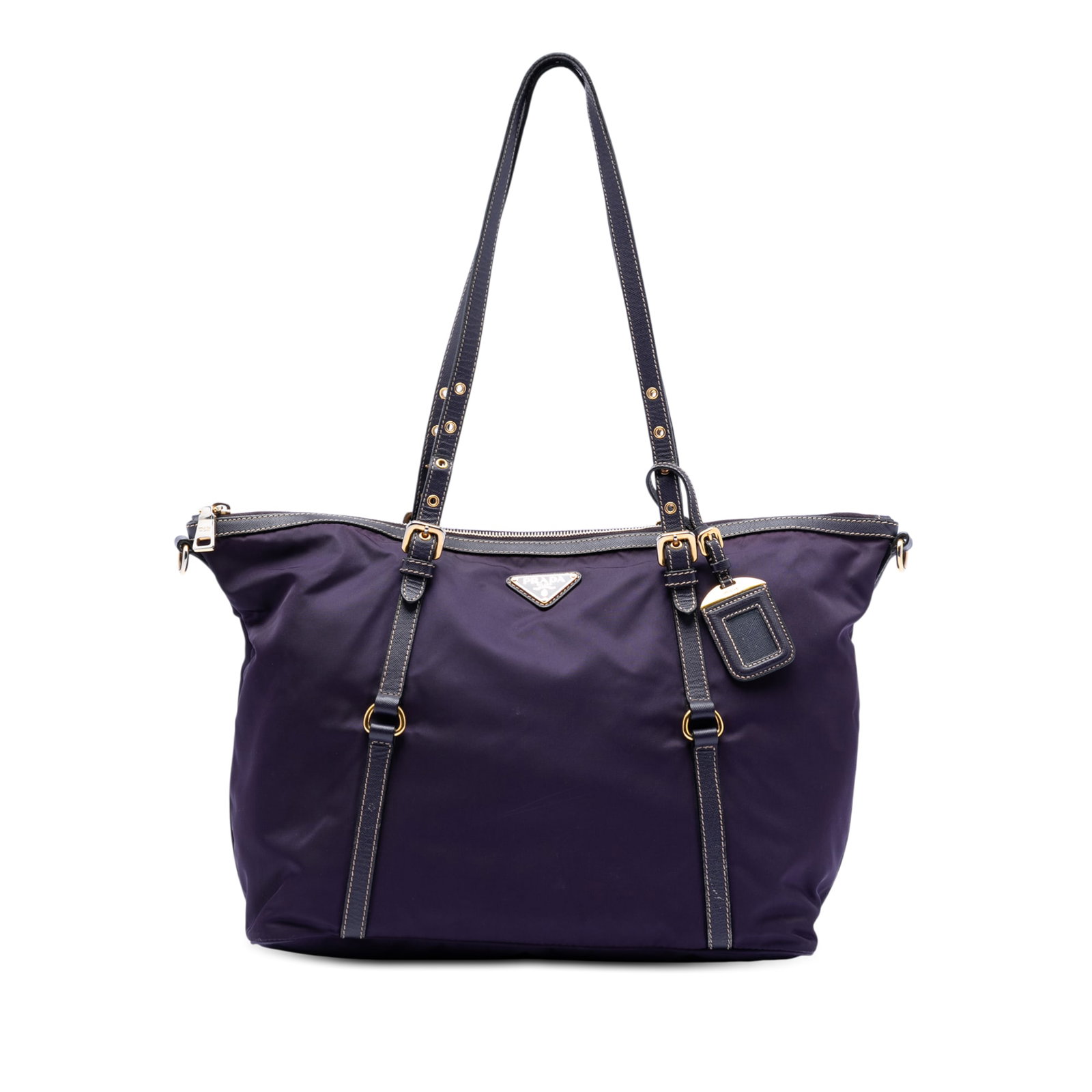 Prada purple nylon satchel with saffiano leather trim (1 of 6)