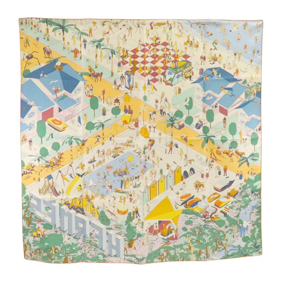 Hermes Silk 90x90cm Women Orange Green Multicolor Scarf: Hermes Silk 90x90cm Women Orange Green Multicolor Scarf This Hermes scarf features a vibrant orange, green, and multicolor design crafted from luxurious silk. Made in France, it is designed for women 