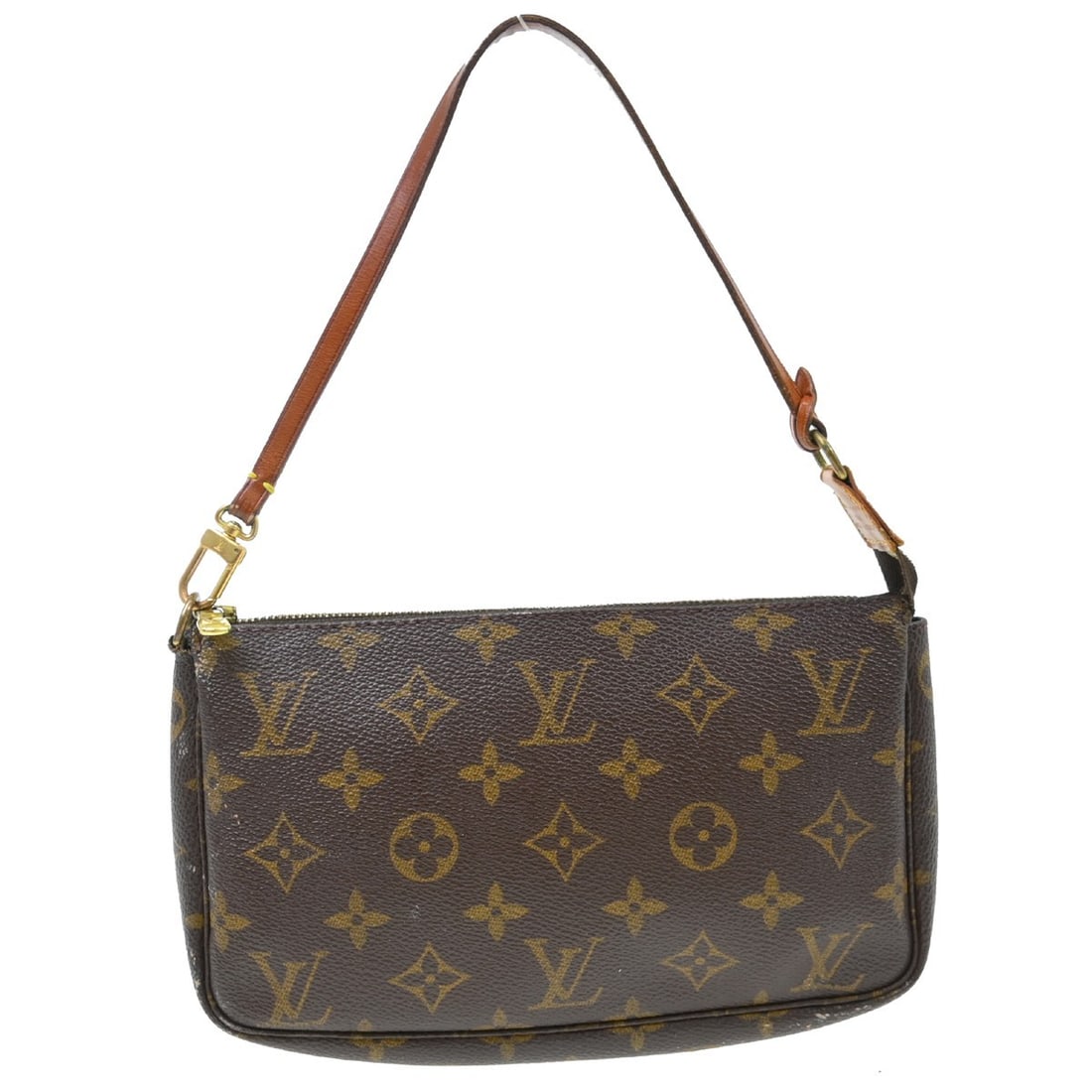 Louis Vuitton Monogram Canvas Pochette Accessoires Pouch M51980: Louis Vuitton Monogram Canvas Pochette Accessoires Pouch M51980 This Louis Vuitton Monogram Pochette Accessoires handbag features the iconic monogram canvas leather exterior in brown, complemented by 