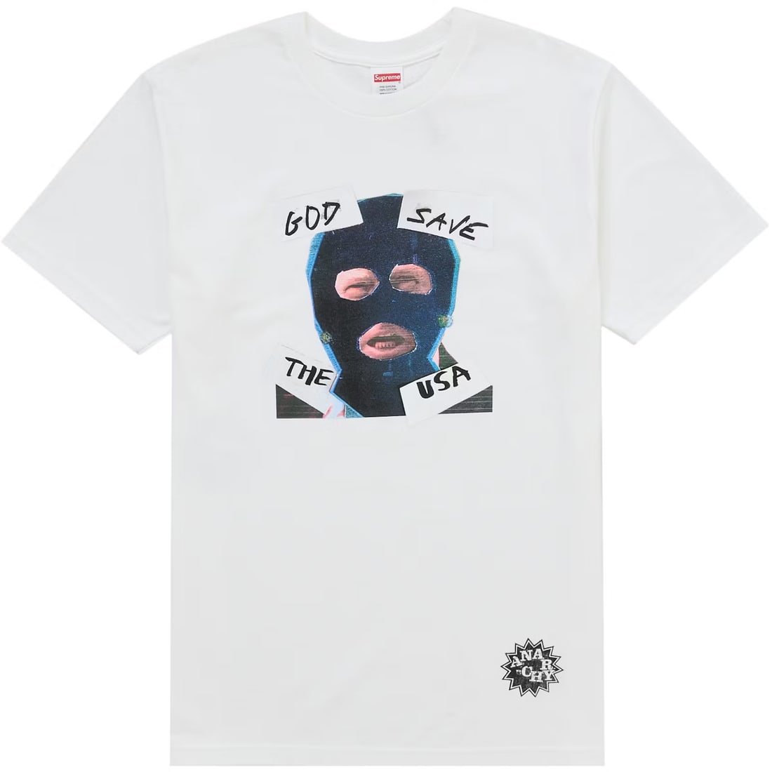 Supreme God Save Us Cotton Tee Medium White: Supreme God Save Us Cotton Tee Medium White This Supreme God Save Us White Tee features a bold graphic on a crisp white cotton base, combining signature streetwear style with everyday comfort. The t-s