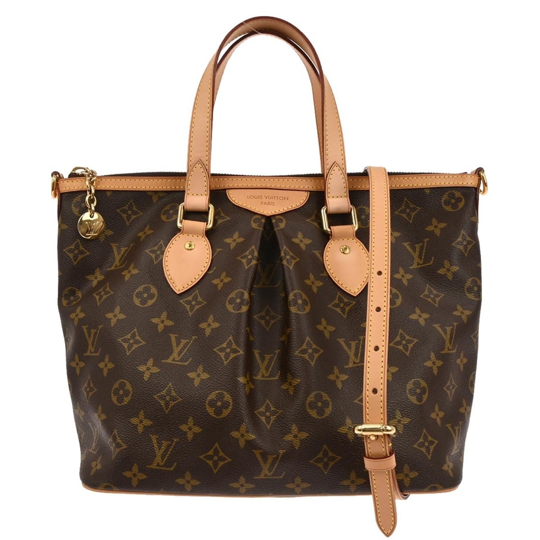 Palermo PM Monogram Leather 2way Medium Tote by Louis Vuitton M40145: Palermo PM Monogram Leather 2way Medium Tote by Louis Vuitton M40145 This is a Louis Vuitton Palermo PM 2-way tote bag featuring the iconic Monogram canvas leather exterior. Designed with a medium siz