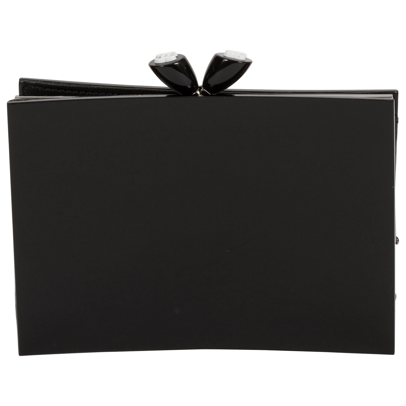 Chanel Black Lucite Kiss Lock Clutch with Box and ID Card (1 of 5)