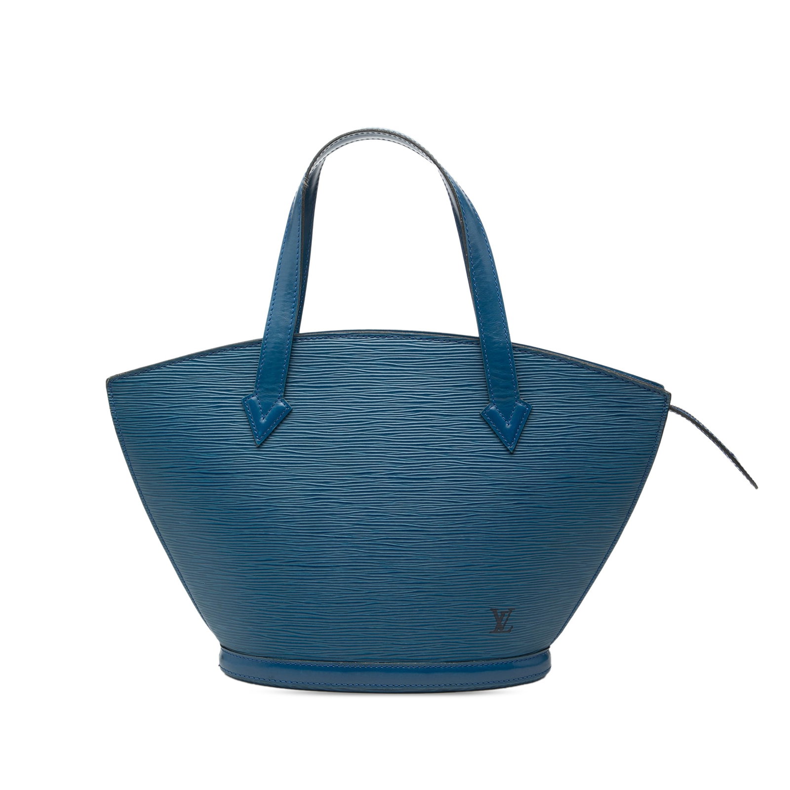 Louis Vuitton Epi Saint Jacques PM blue leather bag: Louis Vuitton Epi Saint Jacques PM blue leather bag This Louis Vuitton Epi Saint Jacques PM Short Strap bag features a blue epi leather exterior with flat handles and a top zip closure. The interior i
