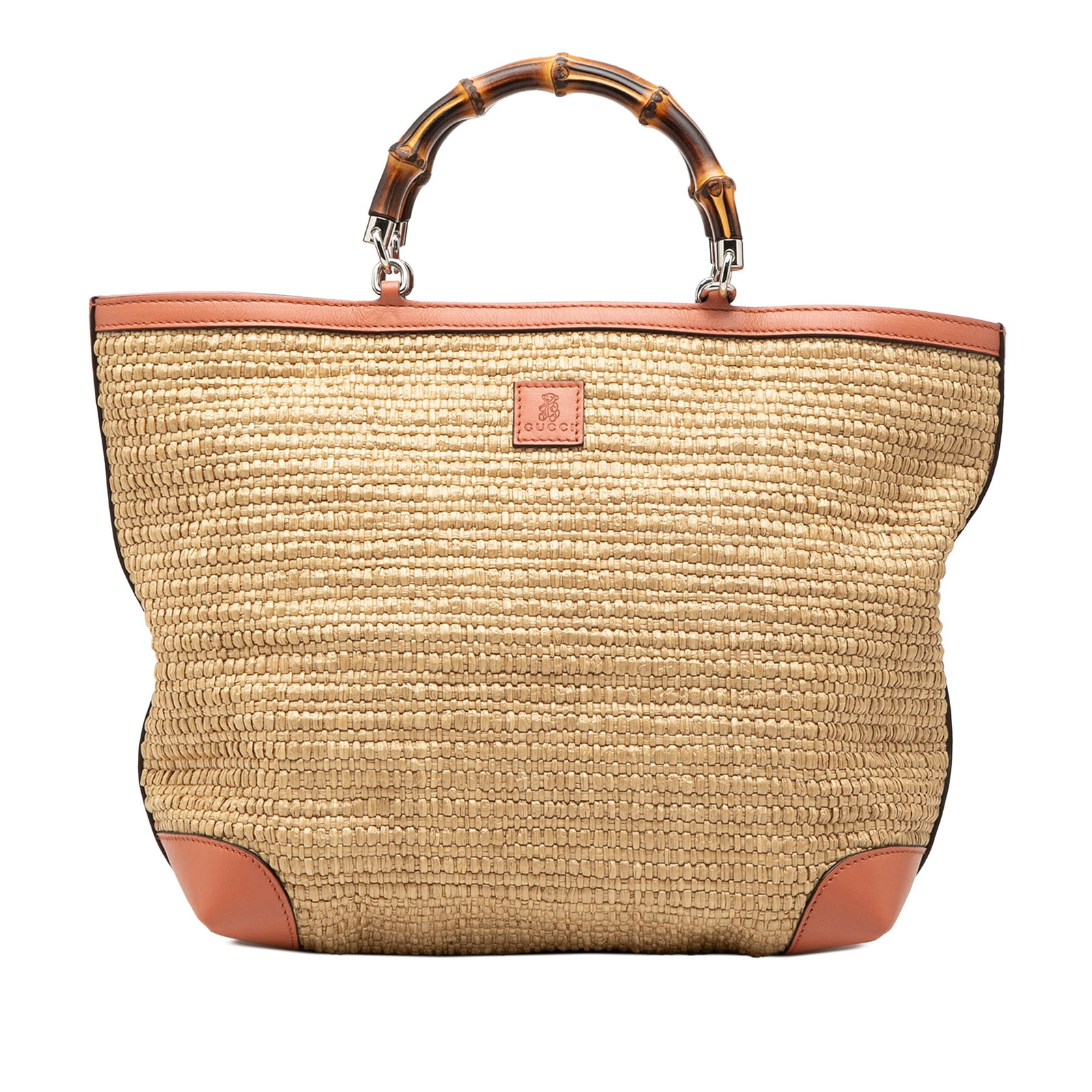 Gucci bamboo handle raffia tote for children (1 of 7)
