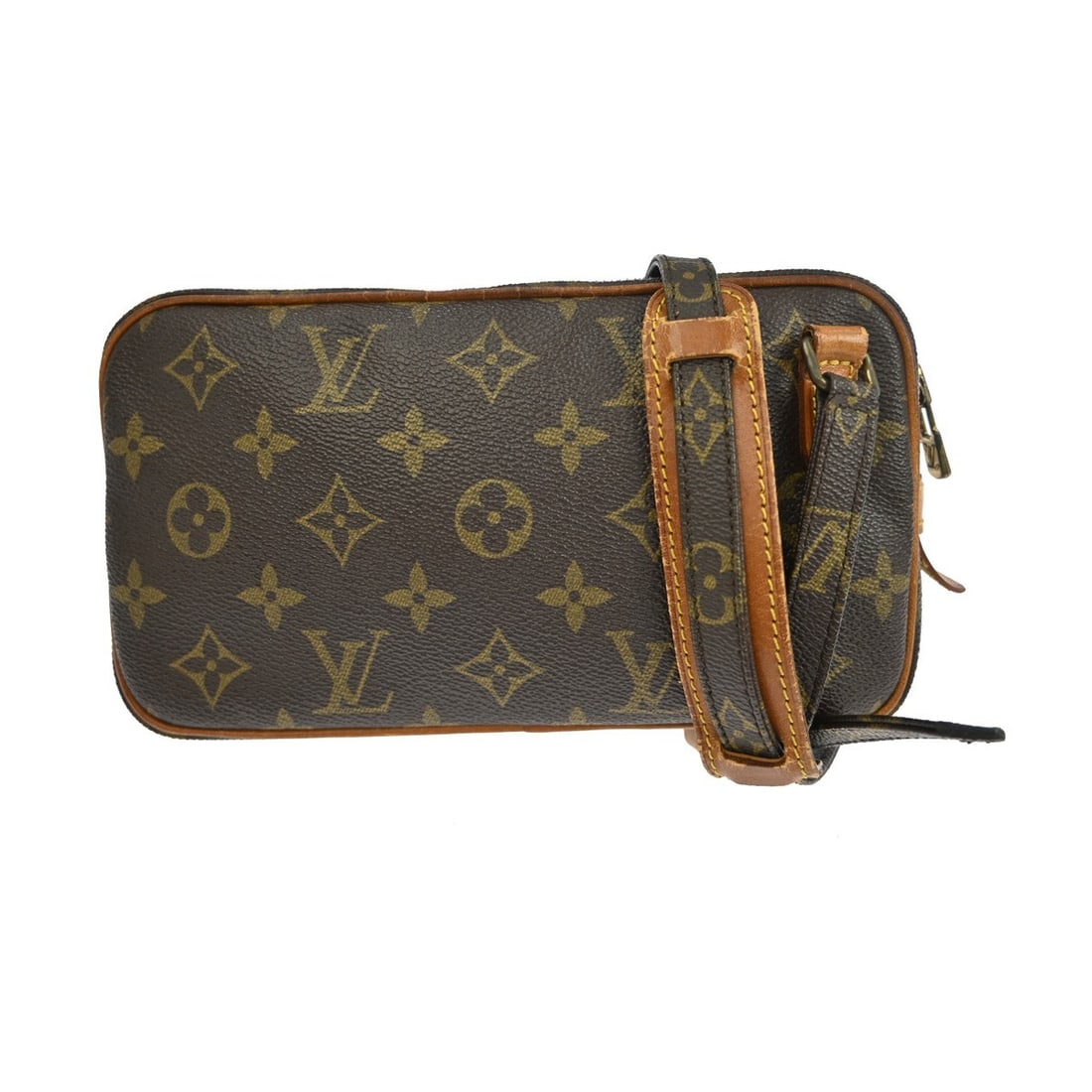 Louis Vuitton Monogram Marly Bandouliere Crossbody Mini Bag M51828: Louis Vuitton Monogram Marly Bandouliere Crossbody Mini Bag M51828 This vintage Louis Vuitton Marly Bandouliere shoulder bag features the iconic monogram pattern on brown leather, complemented by a br