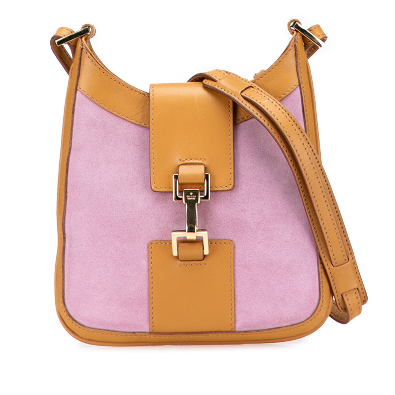 Gucci Jackie suede crossbody bag purple leather trim (1 of 10)