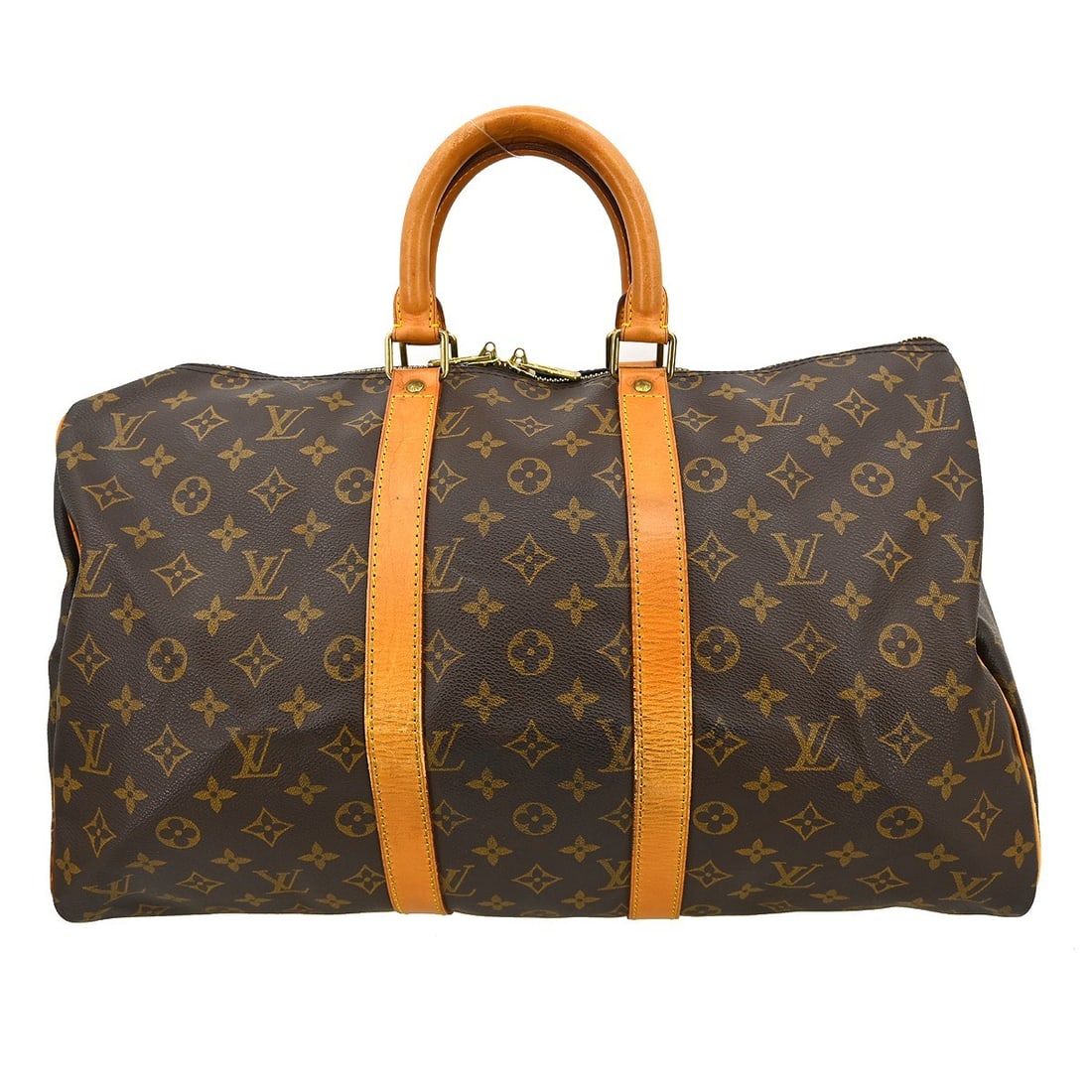 Louis Vuitton Keepall Monogram Canvas Travel Bag 45cm x 27cm x 20cm: Louis Vuitton Keepall Monogram Canvas Travel Bag 45cm x 27cm x 20cm This Louis Vuitton Keepall Bag features the iconic Monogram Canvas design in brown. Crafted for unisex use, it offers ample space an