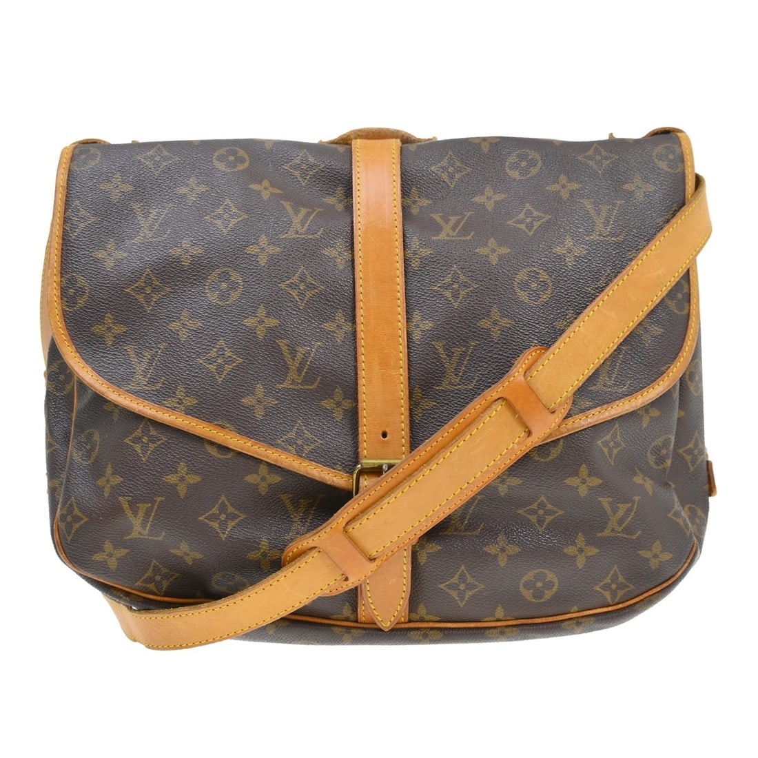 Louis Vuitton Saumur 35 Monogram Crossbody Shoulder Bag: Louis Vuitton Saumur 35 Monogram Crossbody Shoulder Bag This is a vintage Louis Vuitton Saumur 35 shoulder bag in the classic Monogram canvas. The bag features a medium size with a crossbody leather s
