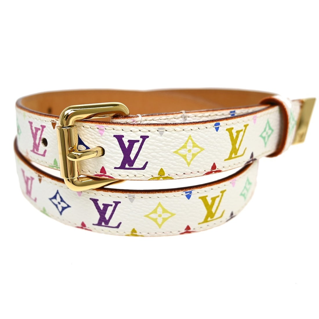 Louis Vuitton White Leather Adjustable Ceinture Belt 70 28: Louis Vuitton White Leather Adjustable Ceinture Belt 70 28 This Louis Vuitton Multicolor Ceinture Carre Belt is crafted from leather in a white colorway, featuring an adjustable fit and a stylish buck