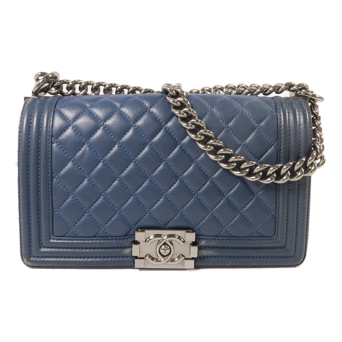 CHANEL Boy 25 Blue Lambskin Shoulder Bag (1 of 18)
