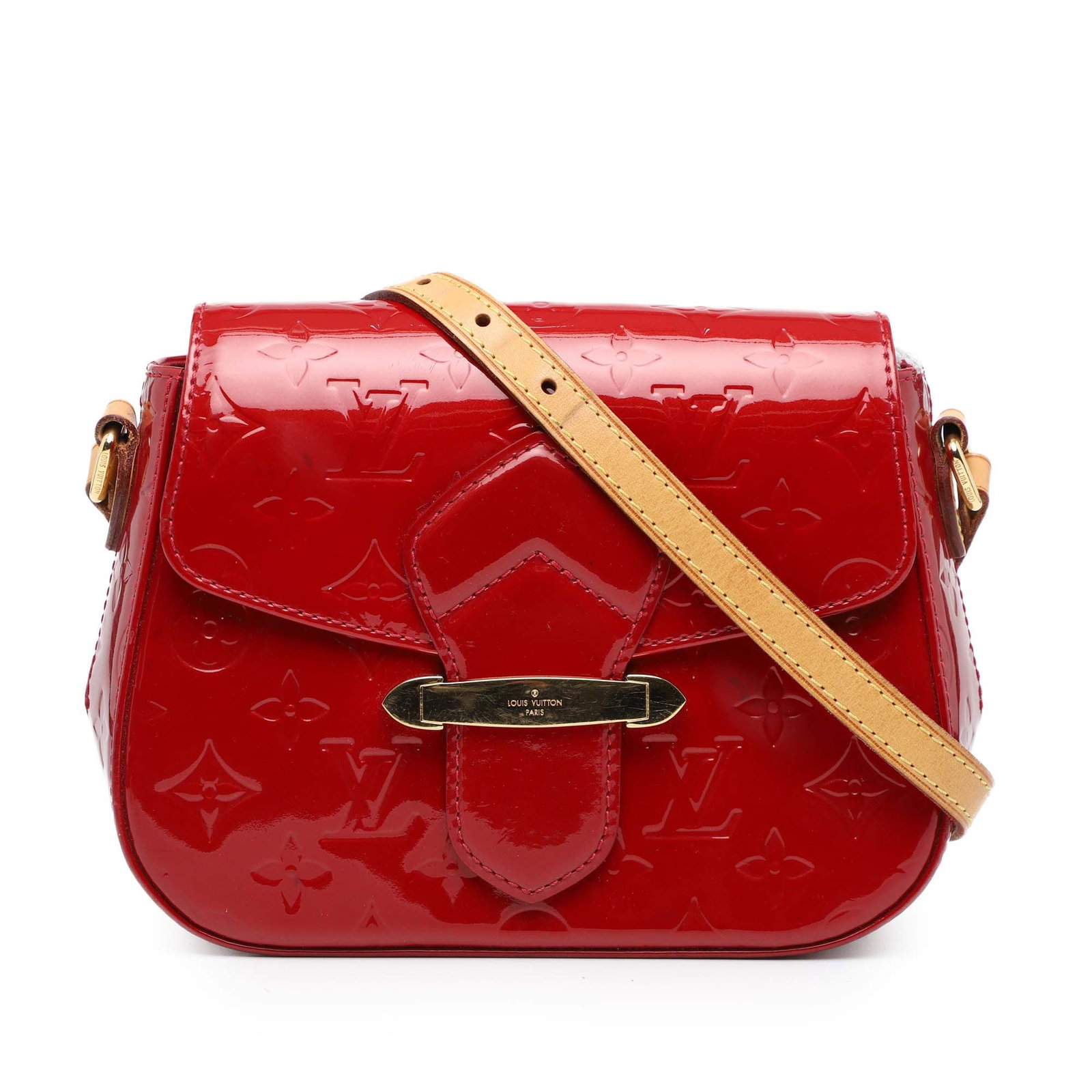 Louis Vuitton Monogram Vernis Bellflower PM Red Leather Handbag (1 of 8)