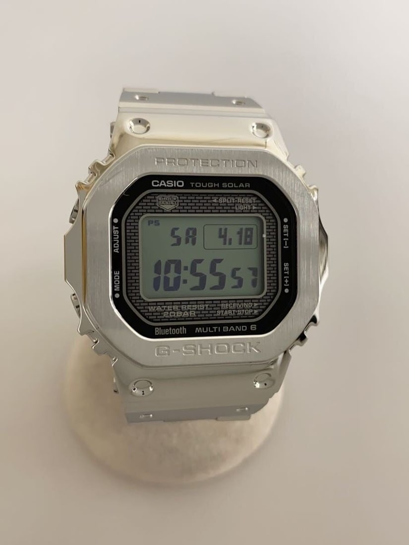 Casio G Shock GMW B5000D 1JF Stainless Steel Digital Wristwatch: Casio G Shock GMW B5000D 1JF Stainless Steel Digital Wristwatch This CASIO G-SHOCK Full Metal Series wristwatch, model GMW-B5000D-1JF, features a durable stainless steel construction in a silver