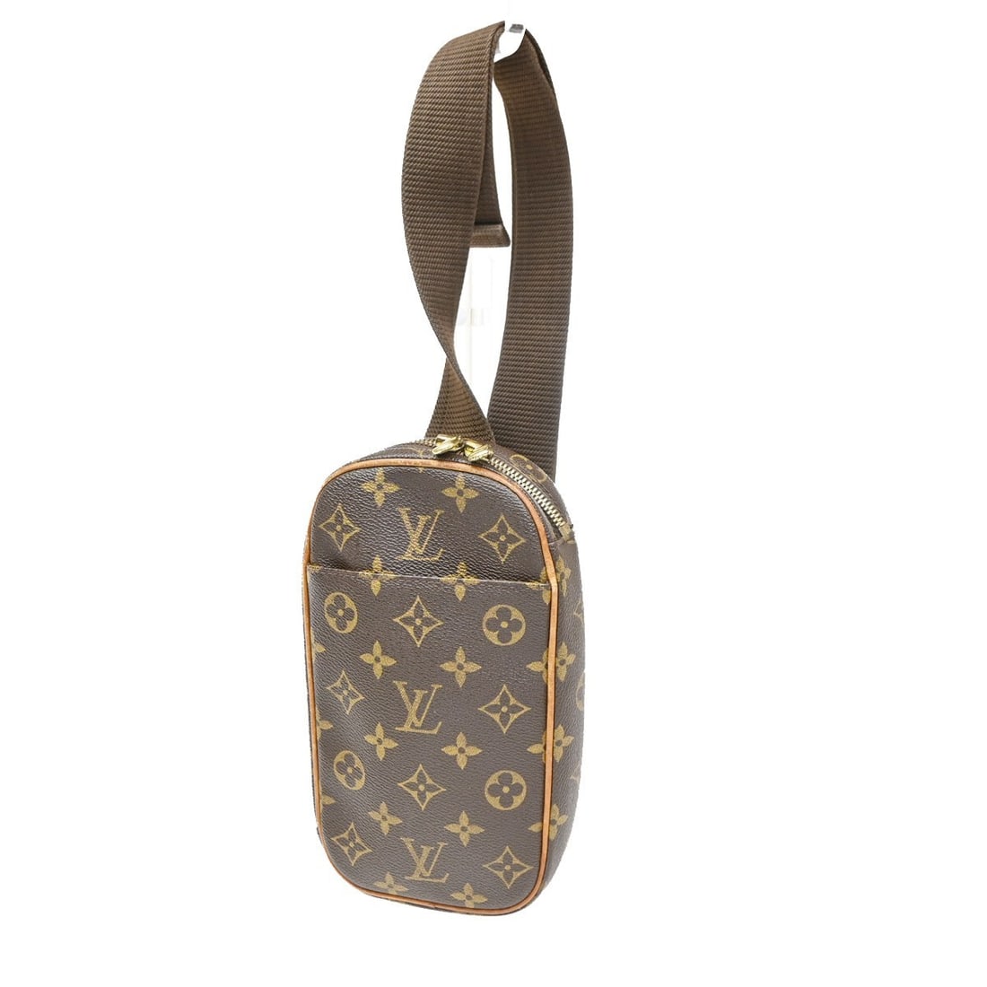 Louis Vuitton Monogram Canvas Pochette Gange Brown Unisex Bag: Louis Vuitton Monogram Canvas Pochette Gange Brown Unisex Bag The Louis Vuitton Pochette Gange is a unisex small bag crafted from iconic brown monogram canvas. It features wear consistent with use,